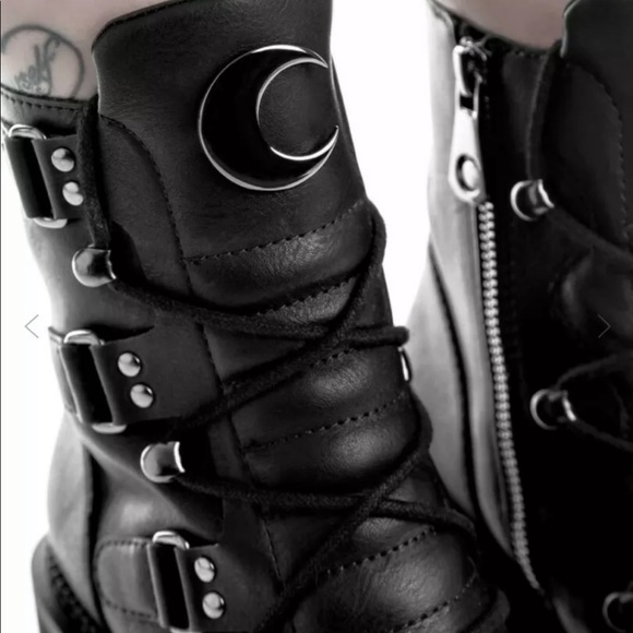 KILLSTAR Broom Rider Boots Punk Goth Platform Shoe - Picture 5 of 8